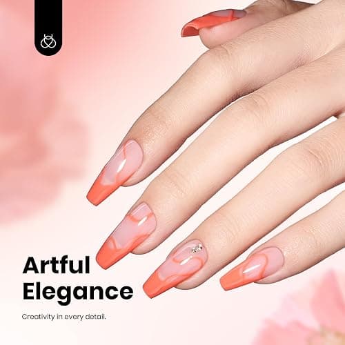 Beetles Coral Orange Gel Polish - 8ML Hema Free Neon Bright Orange Peach Coral Gel Polish Summer Nails Passionate Fireworks Soak Off UV Colorful Bottle Nail Art Manicure thumbnail 5