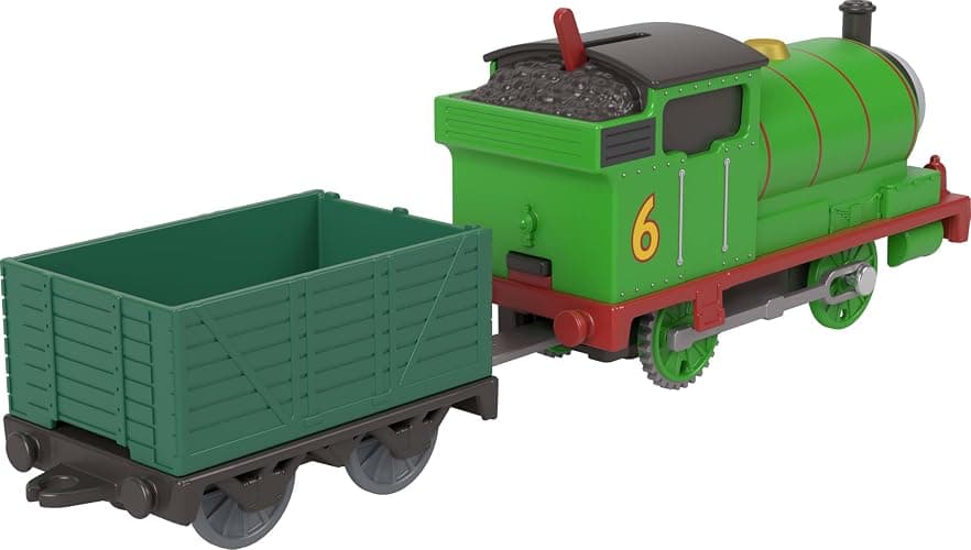Thomas & Friends Motorized Toy Train, Classic Percy Battery-Powered Engine & Cargo Car, Storytelling Play for Preschoolers, JGF94 thumbnail 6