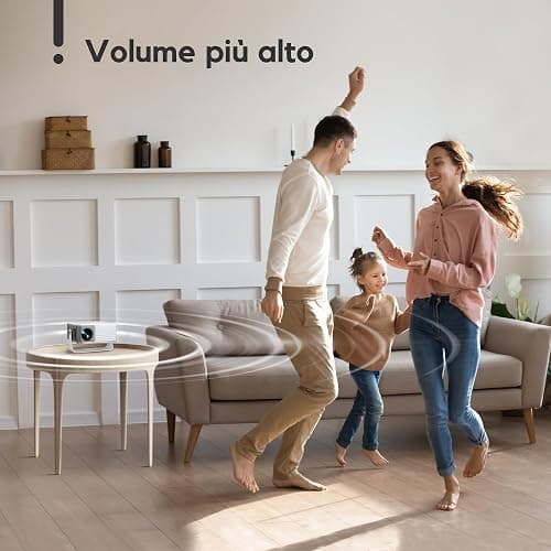 Mini Proiettore, AKIYO O1 Proiettore Portatile 15000 Lumens, 2025 Upgraded Videoproiettore 4K Supporto Full HD 1080P, Auto Keystone, Zoom 50%, Rotabile 360°, per Phone/TV Stick/HDMI/USB/TF thumbnail 6