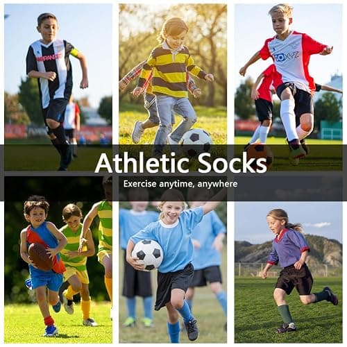 Ukontagood 8 Pairs Kids Grip Soccer Socks, Non Slip Socks for 6-12 Years Old Kids, Anti Slip Socks for Soccer Basketball thumbnail 6