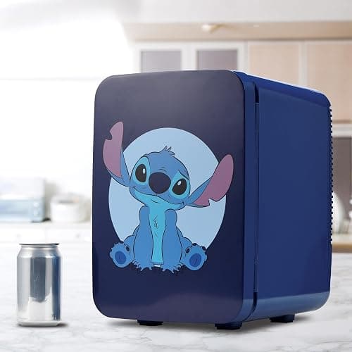 Ukonic Disney Stitch Mini Fridge 10L, Holds 15 Cans, AC/DC, Portable Cooler for Snacks & Drinks – Bedroom, Office, Dorm – Great Gift for Fans thumbnail 5