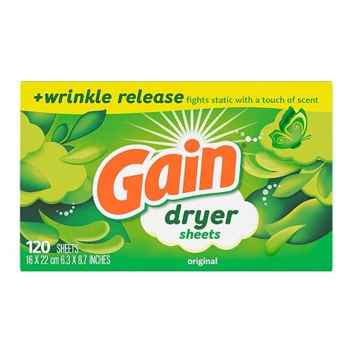 Gain dryer sheets Plus Wrinkle Release, Original Scent, 120 Count, Fights static with a touch of scent, laundry sheets thumbnail 8