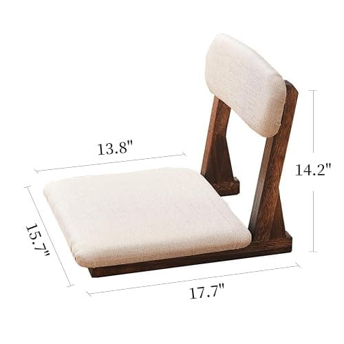 GZQWDC Meditation Chair with Back Support,Japanese Floor Chair,Back Jack for The Floor,Floor Seating,Tatami Floor Seats thumbnail 3