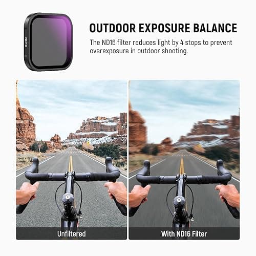 NEEWER 4 Pack ND Filter Set Compatible with Insta360 Ace Pro & Ace Pro 2, ND16/Adjustable CPL/UV/Black Diffusion 1/4, NOT Compatible with Updated Version Redesigned Round Octagonal Lens Guard, FL-C29 thumbnail 6