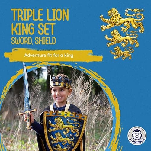 Liontouch - King Foam Sword & Shield Set for Kids - Age 3-6 - Triple Lion | Regal Design Inspired By Medieval Kings | Complete Toy Battle Set For Safe Role Play & Kingdom Adventures For Boys thumbnail 3