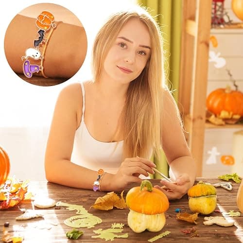 Halloween DIY Charms Halloween Alloy Pendants Pumpkin Ghost Wizard Hat Jewelry Making Charms for DIY Jewelry Necklace Bracelet Accessories thumbnail 6