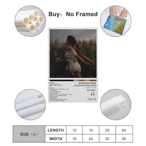 WK GIURETRH Madison Beer - Silence Between Songs Canvas Poster Bedroom Decoration Landscape Office Valentine's Birthday Gift Unframe-style12x18inch(30x45cm) thumbnail 2