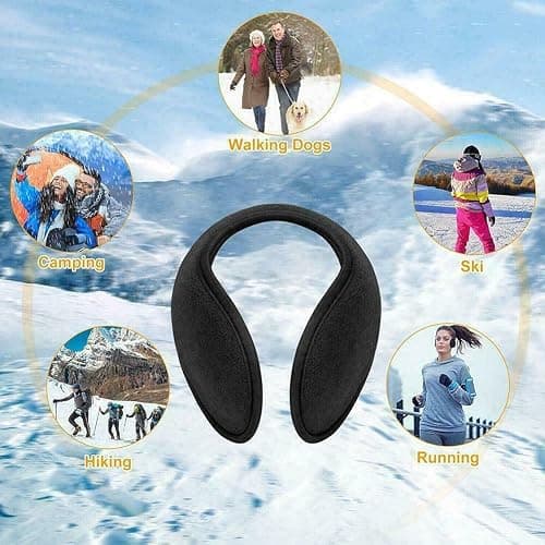 Gelante Unisex Classic Fleece Earmuffs for Cold Weather. Ear Warmer Behind the Head. thumbnail 6
