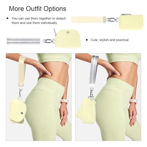 Babysun Mini Zip Around Dual Pouch Wristlet With 2 Straps Wristlet Keychain Wallet for Women Coin Purse Small Cute for Teen Girl thumbnail 3