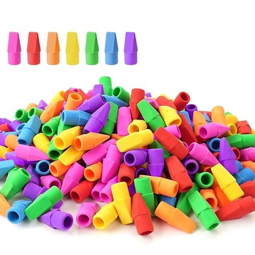 Sooez 120 Pack Pencil Top Erasers, Cap Pencil Eraser Toppers, Studying Supplies for Teachers Classroom Must Haves Pencil Erasers, 7 Colors - Image 1