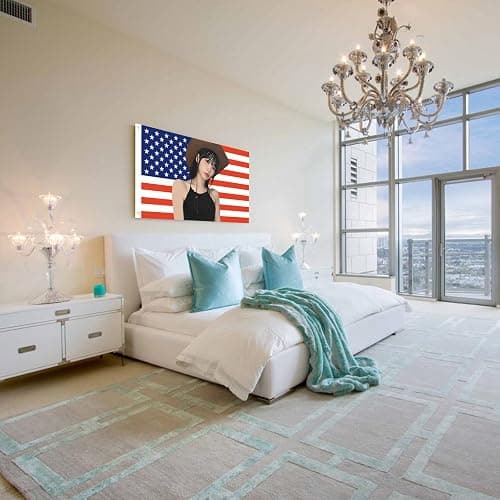 Chae won American flag 3x5 Ft Outdoor Indoor,Kim Chaewone USA flag Poster American flag tapestry for Bedroom Living room dorm wall with Brass Grommets Vivid Color and Fade Proof Decorations thumbnail 7