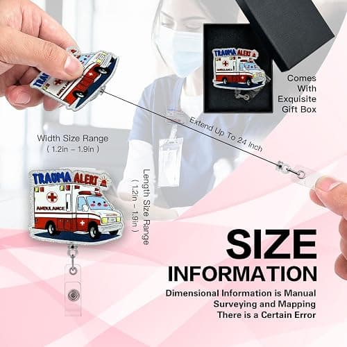 Trauma Alert, Ambulance Badge Reel, Funny Badge Reel for Doctors Nurses with Alligator Clip, Gift for Paramedic Nurse Doctor Medical Worker, Emergency Bus Driver, Rapid Response Team Trauma Team thumbnail 3