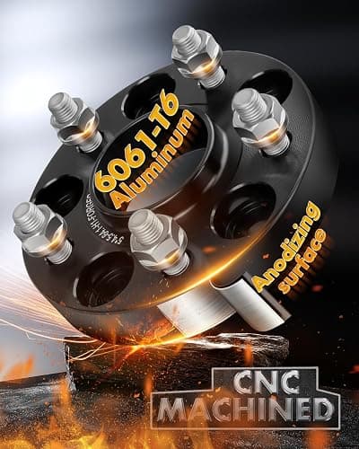 dynofit 5x4.5 Hubcentric Wheel Spacers 1" for Hon-da Accord Civic Acura CR-V HR-V Element Crosstour | Set of 4pcs 25mm Wheel Adapter for TL TLX CSX ILX TSX CL 64.1mm Bore M12x1.5 Studs thumbnail 6