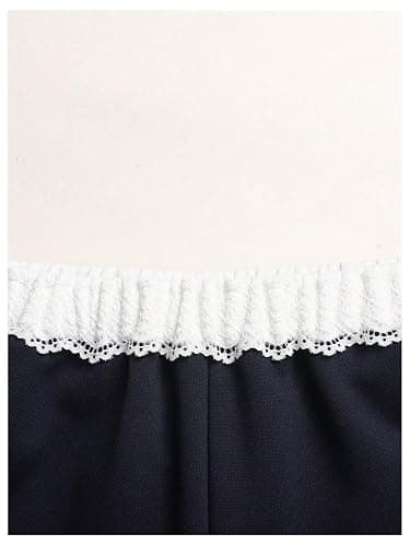 RoseSeek Girl's Lace Trim Baggy Sweatpant High Waisted Wide Leg Sweatpant Workout Track Pants Trousers thumbnail 4