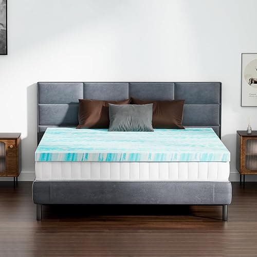 DUMOS Mattress Toppers Memory Foam Full, 2 Inch Thick Bed Topper Pad Cooling Gel Infused Soft Comfy Padding Breathable for Sleeper Sofa Couch RV Camper, CertiPUR-US Certified, Blue thumbnail 7