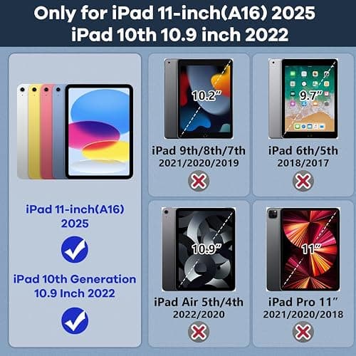 Azzsy Case for iPad (A16) 11th Generation 11 Inch 2025 / iPad 10th Generation 10.9 Inch 2022, [Built-in Pencil Holder] Heavy Duty Shockproof Rugged Protective Case, Pink thumbnail 2