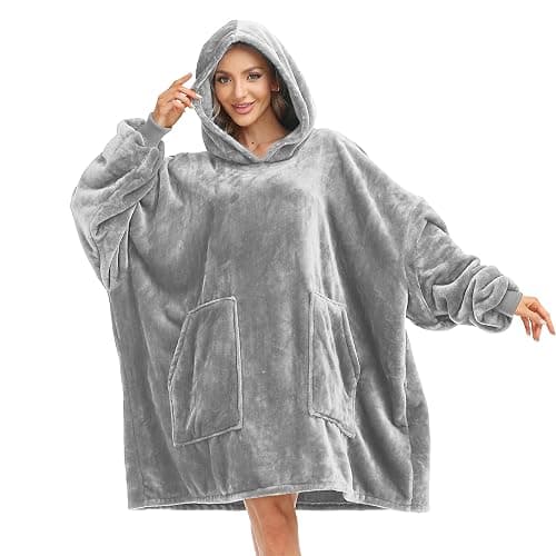 Kipswiza Blanket Hoodie - Wearable Blankets Oversized Cozy Flannel Sweatshirt Blanket as Gifts for Adult Women Men - Image 1