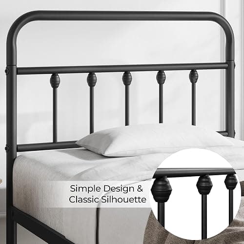 Yaheetech Classic Metal Platform Bed Frame Mattress Foundation with Victorian Style Iron-Art Headboard/Footboard/Under Bed Storage/No Box Spring Needed/Twin Size Black thumbnail 6