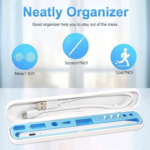 Stylus Pen for iPad Apple: Fast Charge for iPad Pencil Apple Pen with Palm Rejection Tilt Sensitivity - Pen for iPad 10/9/8/7/6, iPad Pro 12.9"/11"/13" M4, iPad Mini 6/5, iPad Air 5/4/3/11"-13" M2 - White thumbnail 3