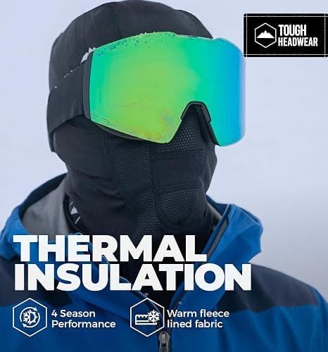Balaclava Ski Mask - Winter Face Mask for Men & Women - Cold Weather Gear for Skiing, Snowboarding & Motorcycle Riding - One Size - Black thumbnail 4