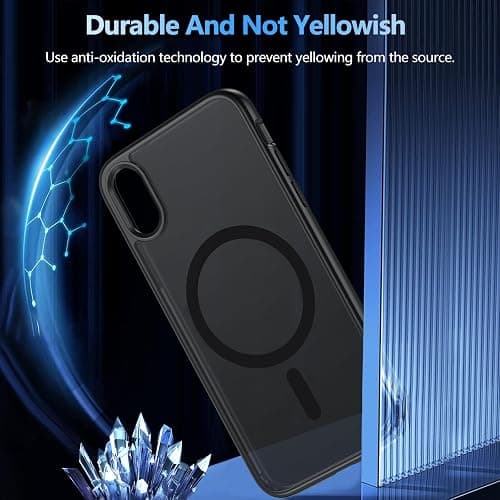 Cum2giff for iPhone X XS Case, iPhone X Case with Screen Protector, iPhone Xs Phone Case Compatible with Magsafe, Magnetic Military Grade Shockproof and Dropproof Phone Case, Silky Soft Touch, Black thumbnail 7