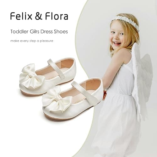 Felix & Flora Toddler Flower Girl Dress Shoes - Girl Ballet Flats Party School Shoes Wedding thumbnail 4
