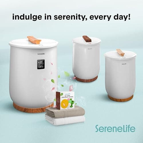 SereneLife Digital Display Bucket Towel Warmers, White Large Towel Warmer for Spa and Bathroom, Luxury Towel Heater Gifts for Him & Her, Auto Shut-Off, Fits 2 large, Blankets, Bathrobes, PJ's thumbnail 7