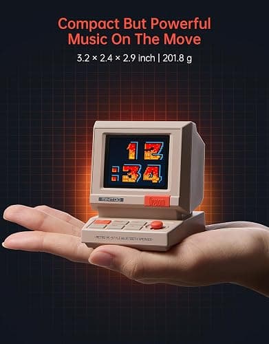Divoom MiniToo Retro PC-Style Computer Speaker, Smart Pixel Screen with DIY Faces, Bluetooth & USB Audio, Alarm/White Noise Clock, Desk Setup Gift for Bedroom, Office & Gaming thumbnail 8