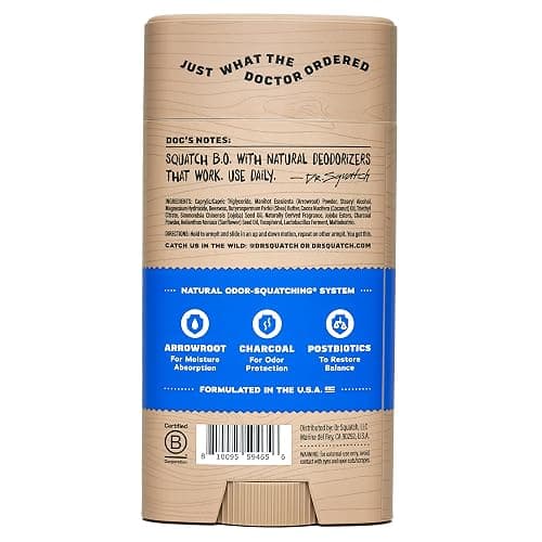 Dr. Squatch Natural Deodorant for Men – Fresh Falls – Odor-Squatching Men's Deodorant Aluminum Free (2.65 oz) thumbnail 12