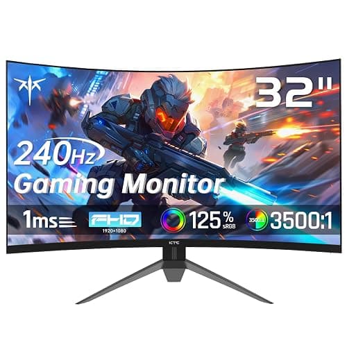 KTC 32 Inch 240Hz Curved Gaming Monitor, FHD 1500R HDR PC Monitor, H32S17F | Adaptive Sync, Ultra-Fast 1080P 1ms Monitor for Gamer, 3500:1 Contrast, HDMI 2.0 x 2, DisplayPort 1.4 & USB 2.0 - Image 1