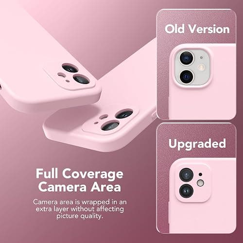 SuydanBox Magnetic for iPhone 12 Case, Compatible with MagSafe, [Full Camera Protection][Screen Protectors] Silicone Shockproof Protective Phone Case for iPhone 12 6.1", Chalk Pink thumbnail 5