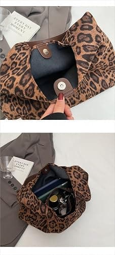 DOTITOY Cheetah Leopard Print Tote Bag Large Capacity Bag Leopard Bag Women Shopper Women's Bag thumbnail 5