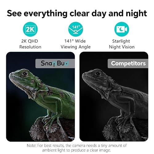 3MP 2K AI Reptile Aquarium Camera, Close-Focus Lens for Fish Tank Terrarium | Angle Magnetic Mount, Dual-Band Wi-Fi 2.4 GHz/5 GHz, 24/7 Recording, Anti-Glare and No Reflection, for Lizards and Snakes thumbnail 3