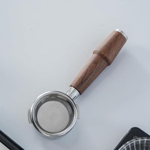 KNODOS 58mm Bottomless Portafilter for Gaggia Classic Pro, Evo, E24 Espresso Machines With Upgraded Walnut Handle and 18-21 Gram Filter Basket thumbnail 5