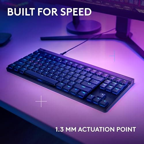 Logitech G515 TKL Wired Low Profile Gaming Keyboard, Fully Customizable RGB, Double-Shot PBT Keycaps, Tactile/Brown Switches - Black thumbnail 3