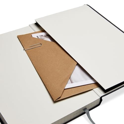 Amazon Basics Classic Lined Notebook, 240 Pages Hardcover, 5 x 8.25-Inch, Black thumbnail 6