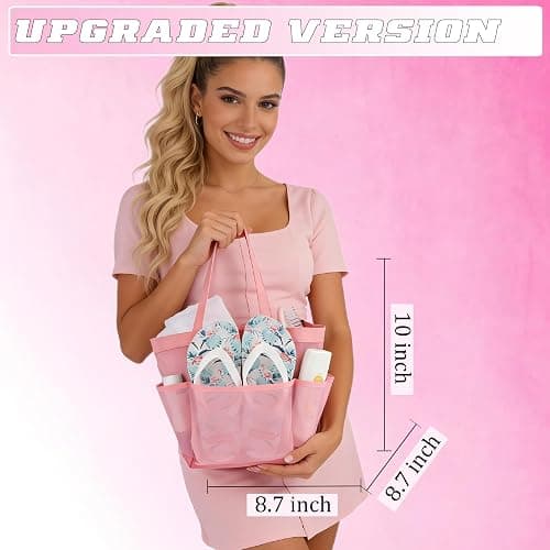 Attmu Mesh Shower Caddy Portable for College Dorm Room Essentials with 8 Pockets, Hanging Shower Caddy Dorm Basket, Quick Dry Bag for Bathroom thumbnail 2
