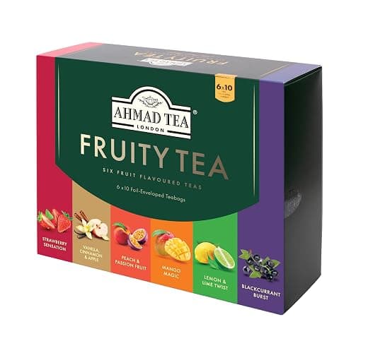 Ahmad Tea Black & Green Tea, Fruitytea Assorted Sampler Variety Gift Box, 60 Foil Teabags - Caffeinated & Sugar-Free thumbnail 3