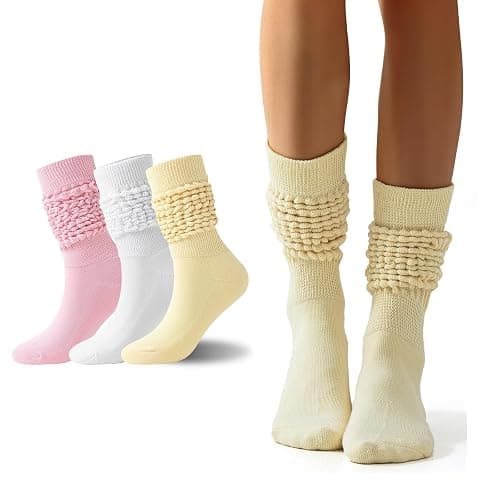 Flydo Womens Slouch Sock Scrunch Socks Soft Long Boot Socks for Women Stacked High Sock 2-3 PACK - Image 1