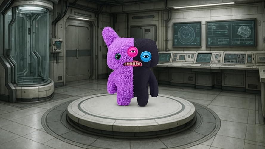 Fuggler Misfit Monsters 23 cm Series 1 by Zuru, Funny Ugly Monster Plush Toy (Reeko & Annoyed Alien - Purple & Black) thumbnail 2