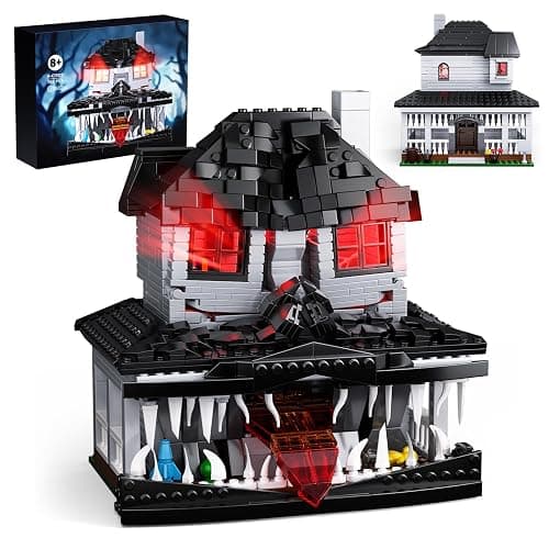 Monster House Building Block Set, Horror Haunted House Film Creative Toys Set with Light Compatible with Lego, Gift Decoration for Fans 12+ Boys Girls Adult in Halloween Birthday(750 PCS) - Image 1