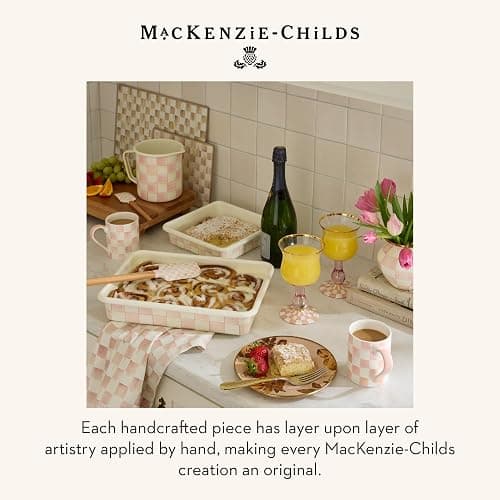 MACKENZIE-CHILDS Set of 2 Tempered Glass Cutting Boards, Countertop Cutting Boards, Brown-and-White Mocha Check thumbnail 6