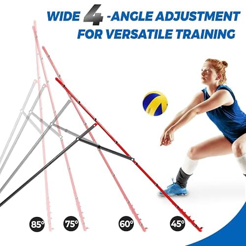 JOLORLY 2-in-1 Volleyball Rebounder Net System, Adjustable from 7x4 ft to 4x4.5 ft, 4-Angle Bounce Back Net, Training Equipment for Volleying, Bumping, Spiking Practice, Resists Twisting thumbnail 3