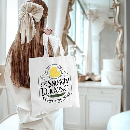 WZJHCL Tangled Inspired Tote Bag Snuggly Duckling Tote Shopping Bag Live Your Dream Reusable Grocery Tote Bag Rapunzel Gift (Duckling Tote Bag) thumbnail 4