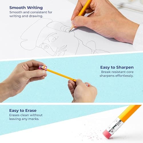 Rosmonde 210 Pack Pre Sharpened Pencils #2, Pencils With Top Erasers, Bulk School & Teacher Supplies, #2 HB, Pre Sharpened for Easy Use, Easy Hold Grip, Bulk Classroom & Office Supplies thumbnail 4