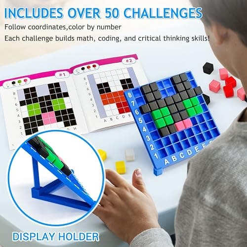 Pixel Craft Art STEM Toys, Brain Teaser Games, Kindergarten Game, Back to School, Encourages Hands-on STEM-Based Play Craft Gifts for Age 5+, Boys & Girls Sensory - Montessori – Autism thumbnail 7