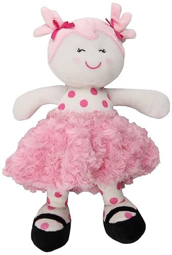Baby Starters Plush Baby Doll with Rattle, Brunette Olivia, Pink, 9 inch thumbnail 2