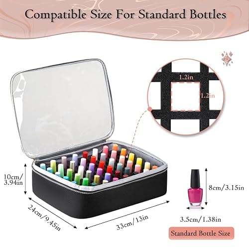 YOREPEK Extra Large Nail Polish Organizer Case Holds 96 to 100+ Bottles (15ml/0.5 fl.oz) UV lamp, Gel Polish Travel Case Bag with 2 Removable Pouches Fits Nail Suppiles, Manicurist Nail Tech Gifts thumbnail 3