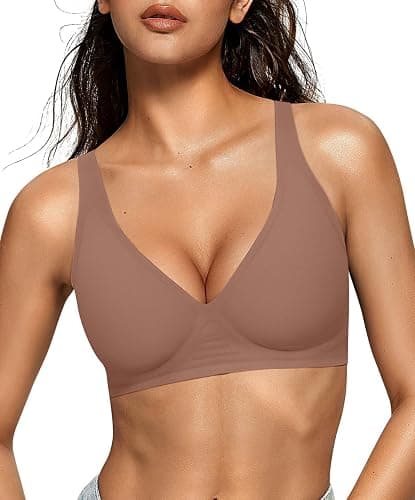 OEAK Womens Jelly Bras Wireless Deep V Bralette Comfy Push Up Tshirt Bras | Comfortable,support and lift,no underwire,bralettes,plunge,full coverage,invisible,balconette,minimizer,no show,soft - Image 1
