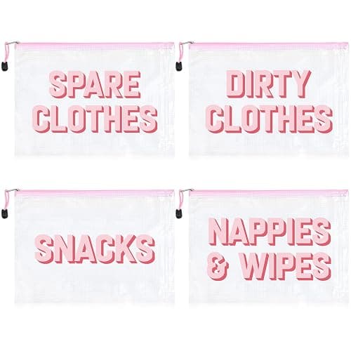 4Pcs Diaper Bag Organizing Pouches Hospital Diaper Bag Organizing Clear Waterproof TPU Kids Toiletry Storage Set Makeup Travel Packing Clutch Cube Bags for Baby Nursing - Image 1